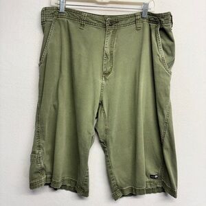Prana XL Green Shorts Cotton Stretch Distressed 36